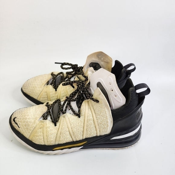 Nike LeBron XVIII 18 'Home' White Amarillo Black CQ9283-100 Men's Size 8.5 Shoes - Picture 10 of 16